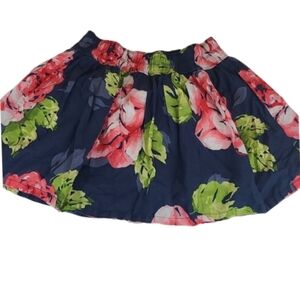 Gilly Hicks Sidney Rose Print Navy Pink Skirt, S
